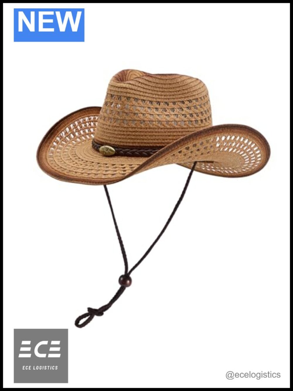 Straw Cowboy Hat Wide Brim Shapeable Western Sun Hat